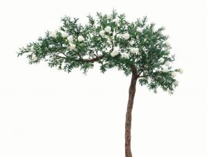 Τεχνητό Πράσινο Δέντρο με Λευκά Άνθη 320 εκ.